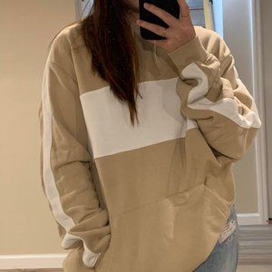 H&M Tan + White Hoodie